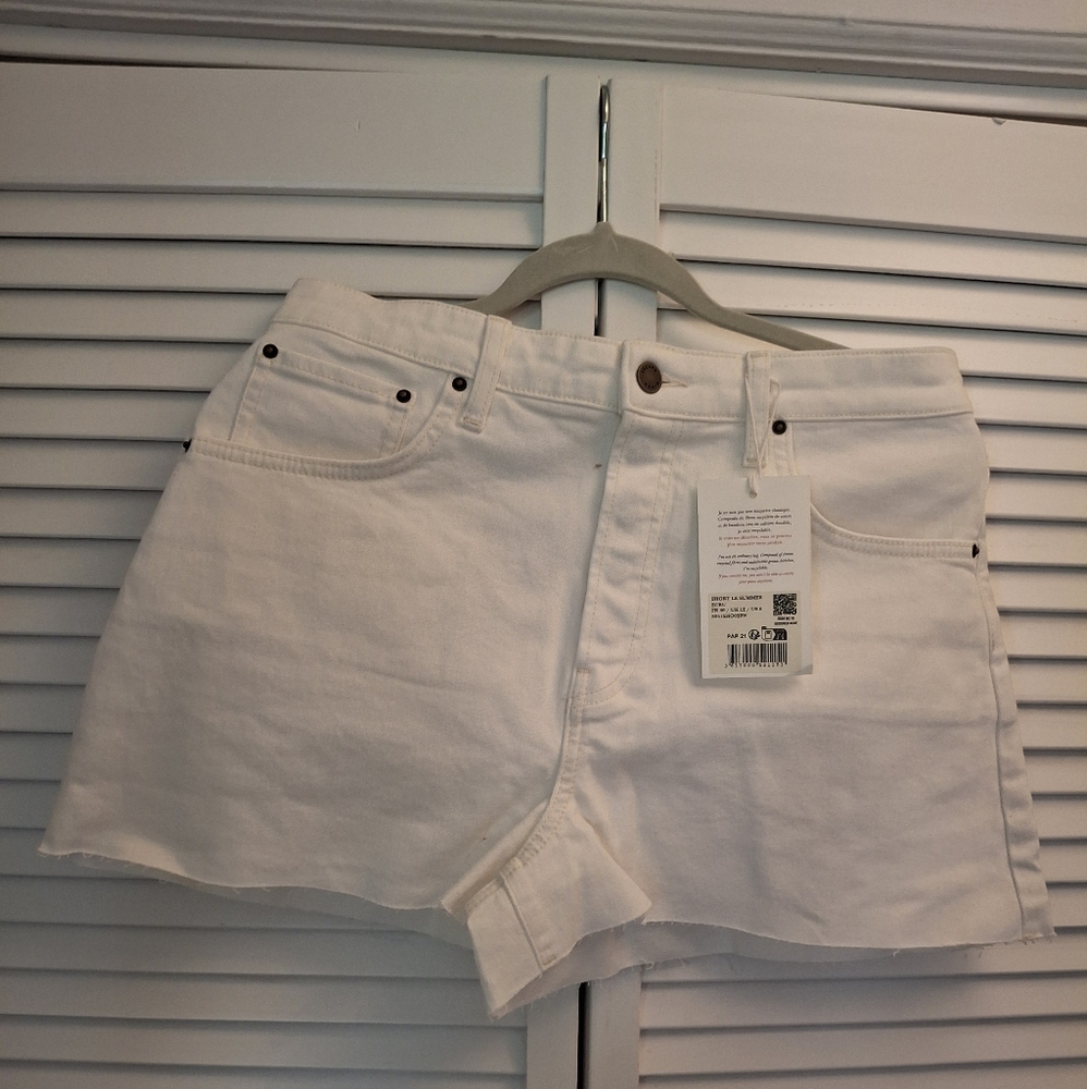 Sezane Le Summer Shorts In Ecru Sz 8 NWT